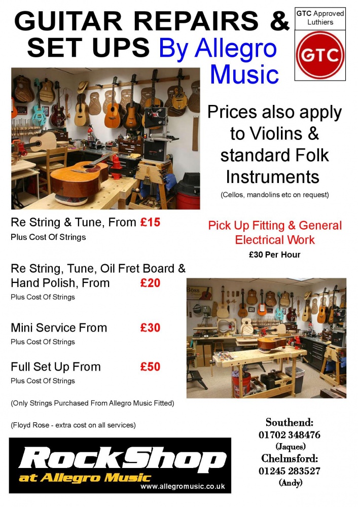 guitar repair price list